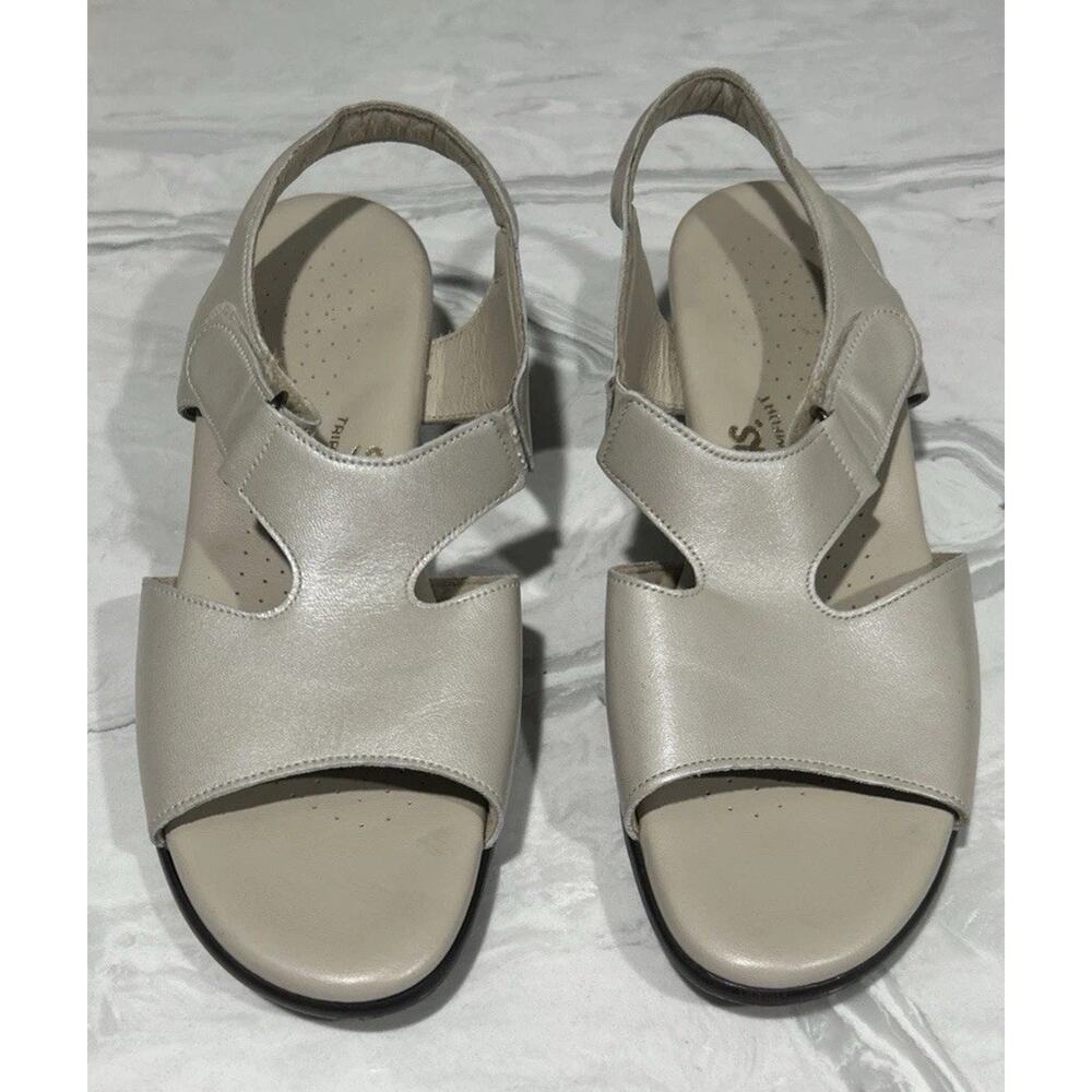 SAS Women's Suntimer Tripad Comfort Ankle Strap Slingback Sandal in Pearl Sz 8N